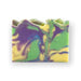 Colorful bar of Rainbow Haze soap against a white background.
